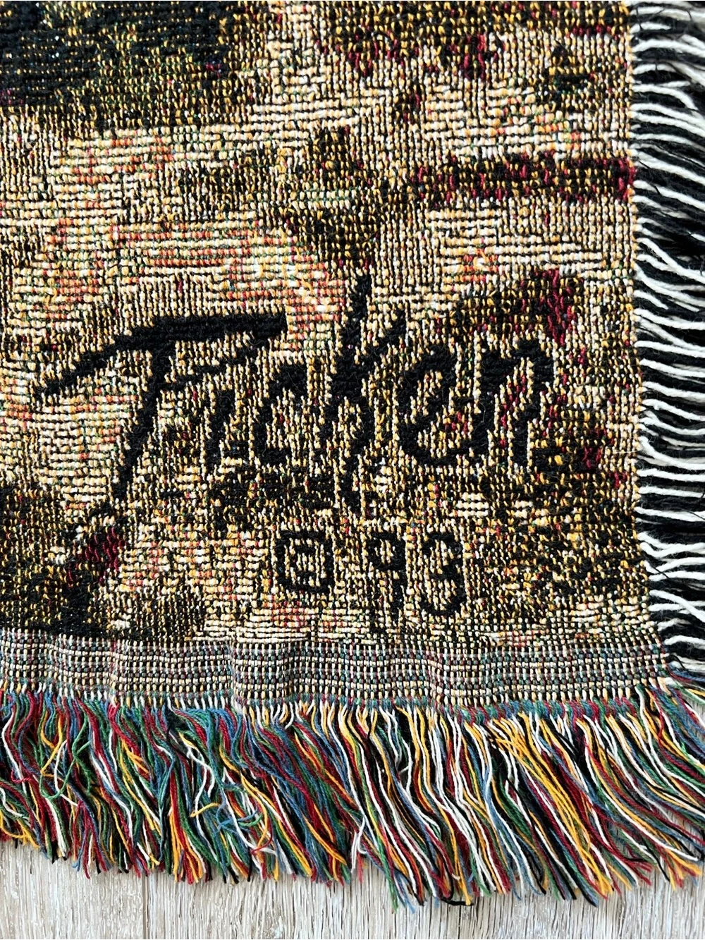 Vintage Picken 93 Buck Deer Woodland Woven Tapestry Throw Blanket